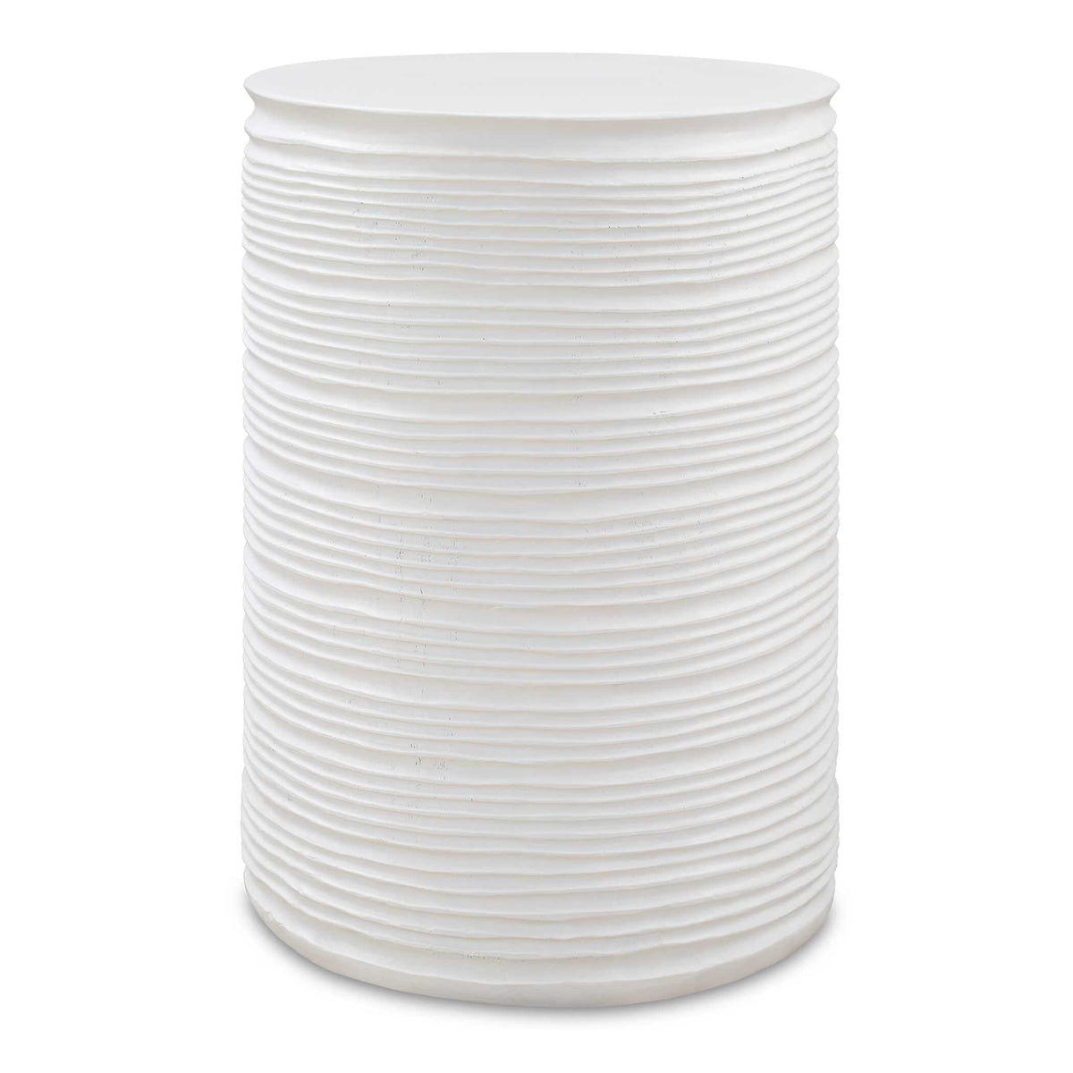 Borderline White Drum Table