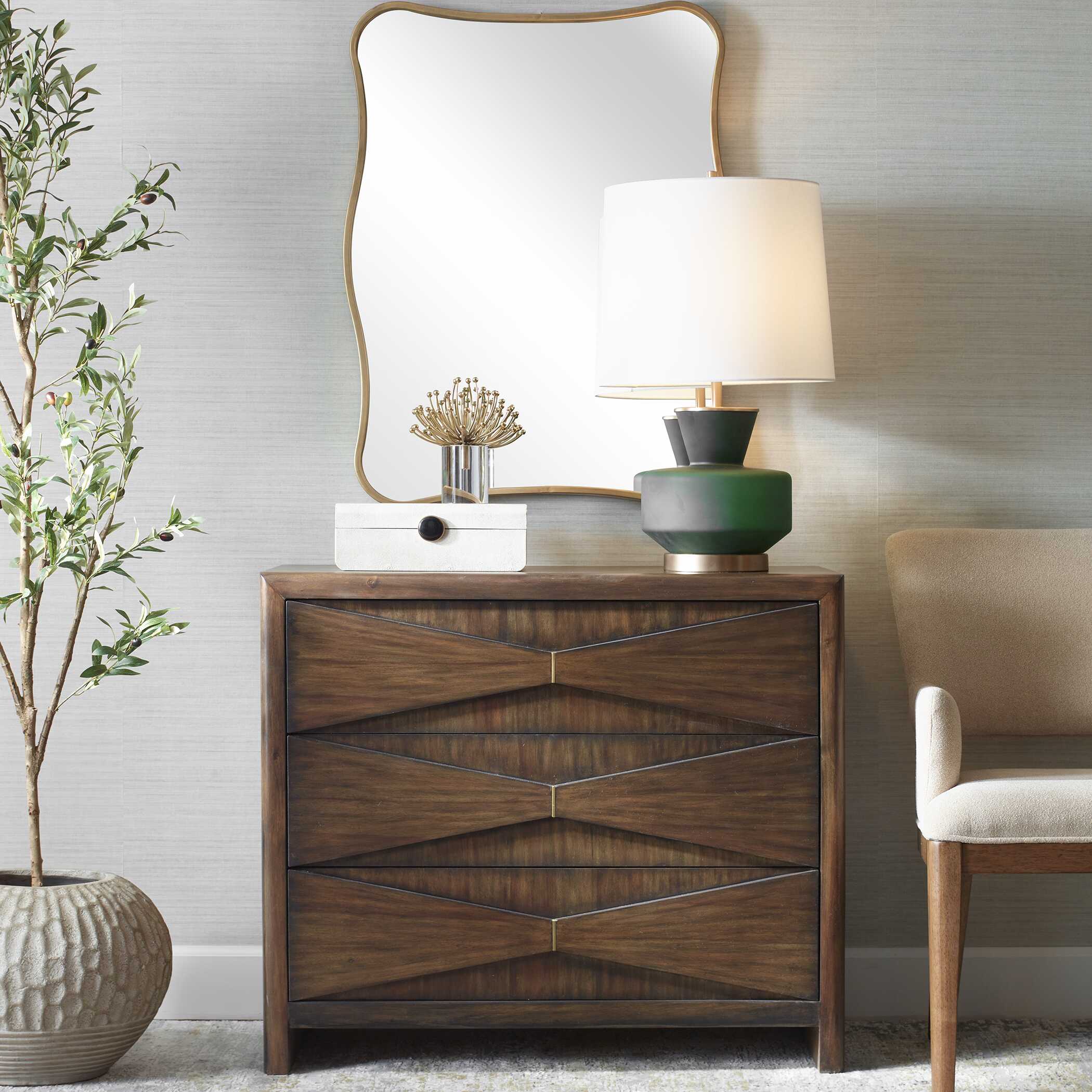 Bowtie 3 Drawer Mid-Century Chest