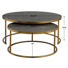 Aragon Gray Nesting Coffee Tables Set/2