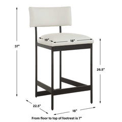 Apsley Black Counter Stool