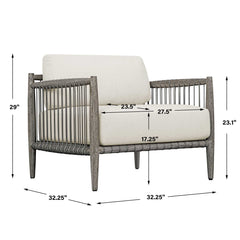 Borneo White Outdoor Lounge Chair