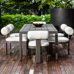 Bolster Back White Outdoor Dining Chair