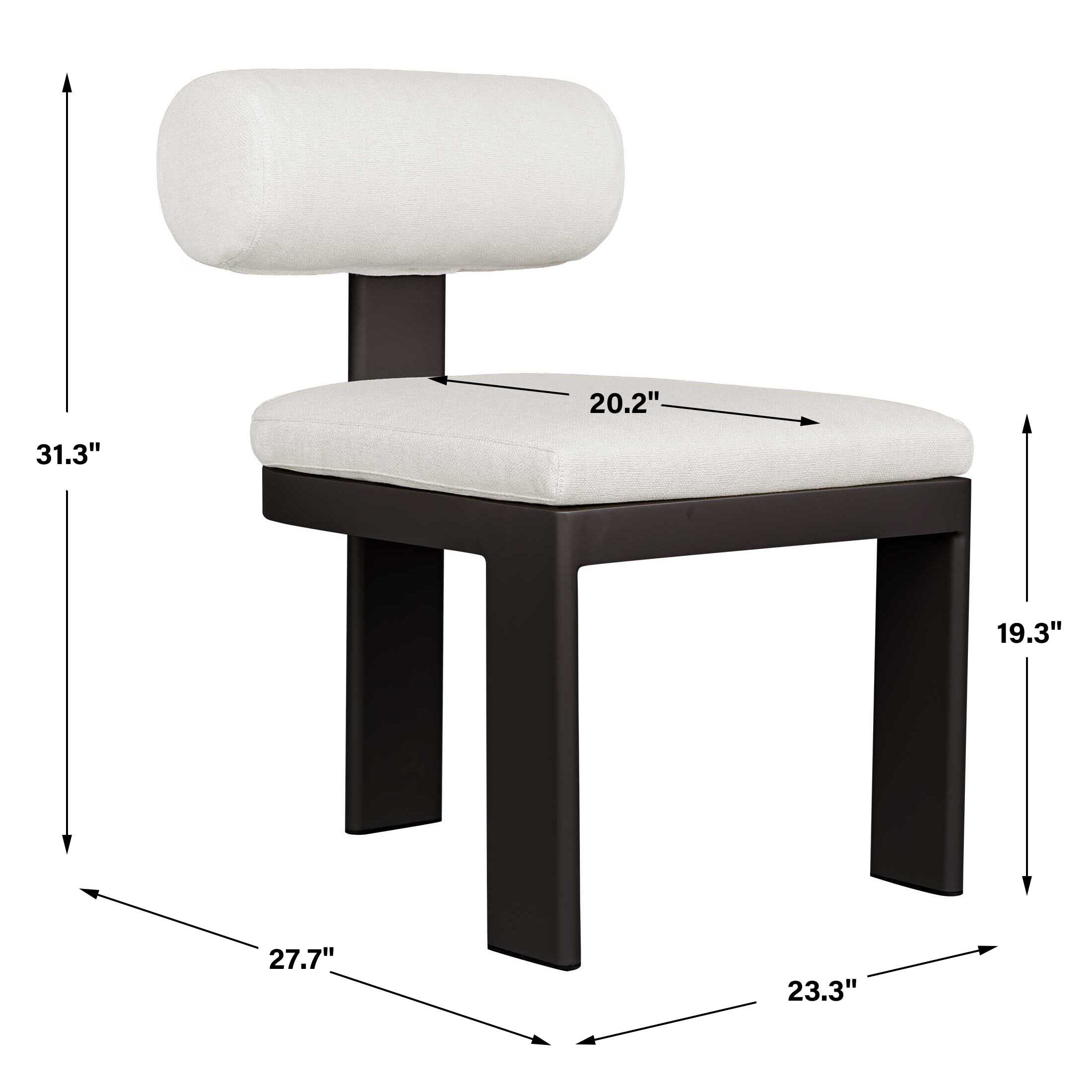 Bolster Back White Outdoor Dining Chair