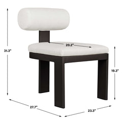 Bolster Back White Outdoor Dining Chair