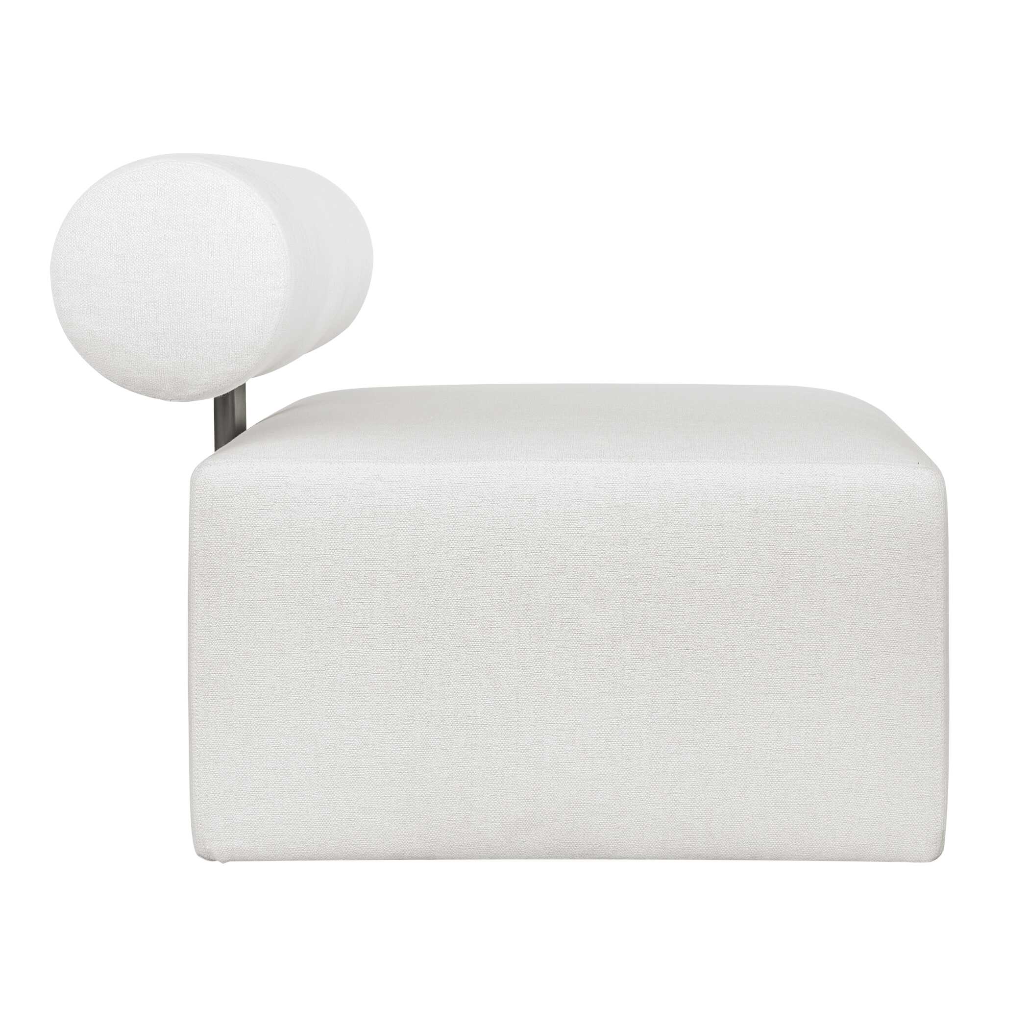 Bolster Back White Armless Outdoor Sofa