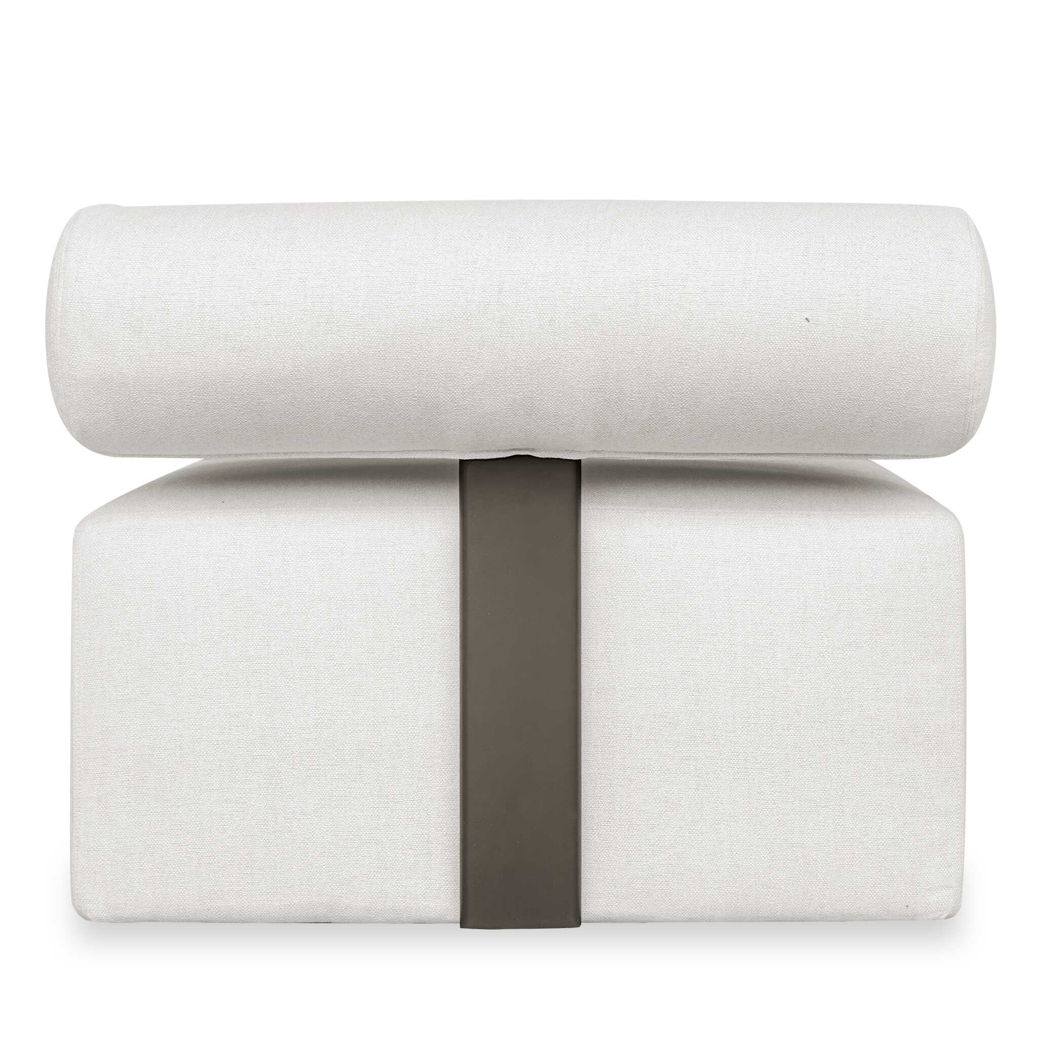 Bolster Back White Armless Outdoor Sofa