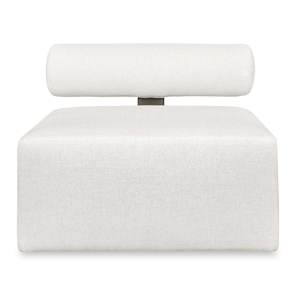 Bolster Back White Armless Outdoor Sofa