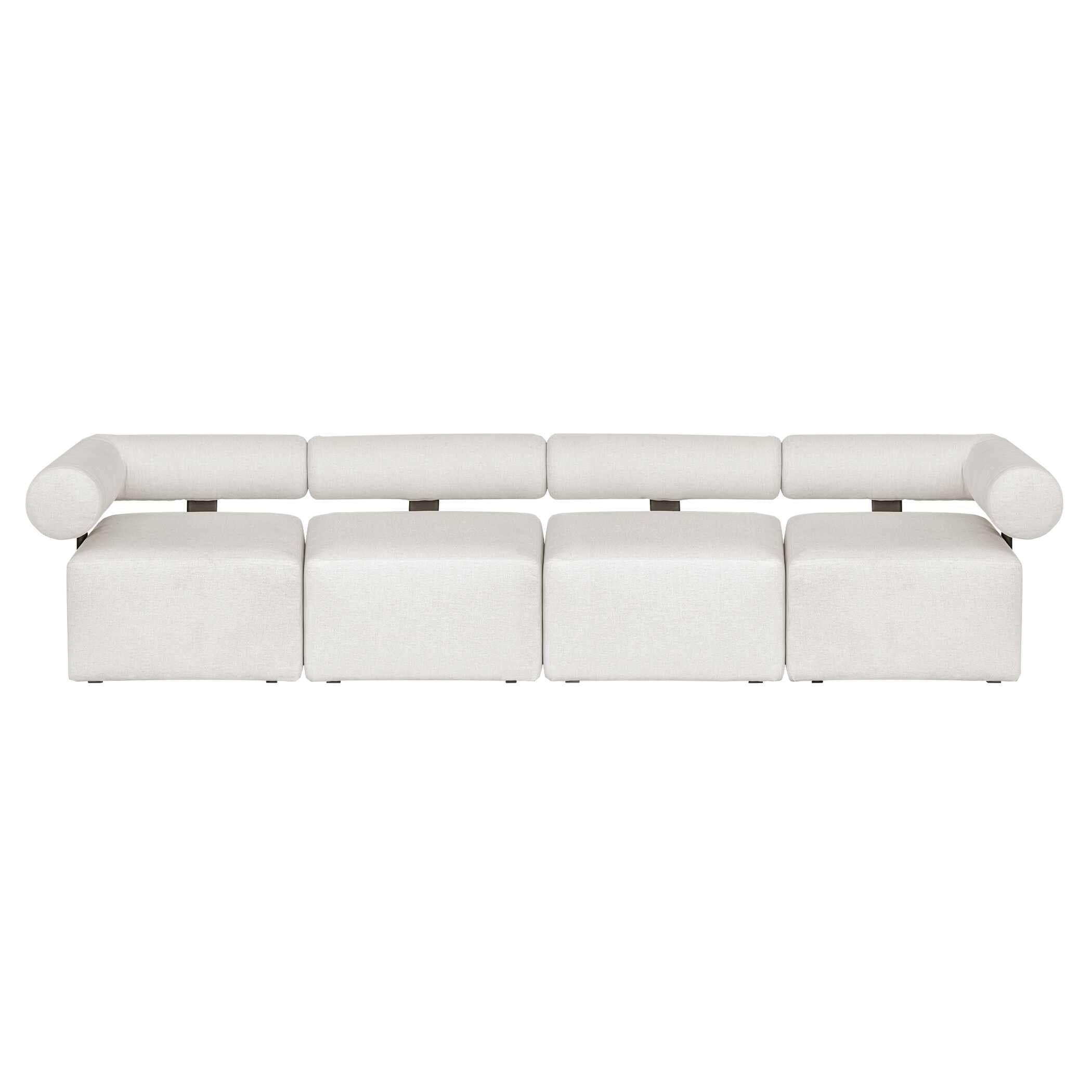 Bolster Back White Outdoor Corner Sofa