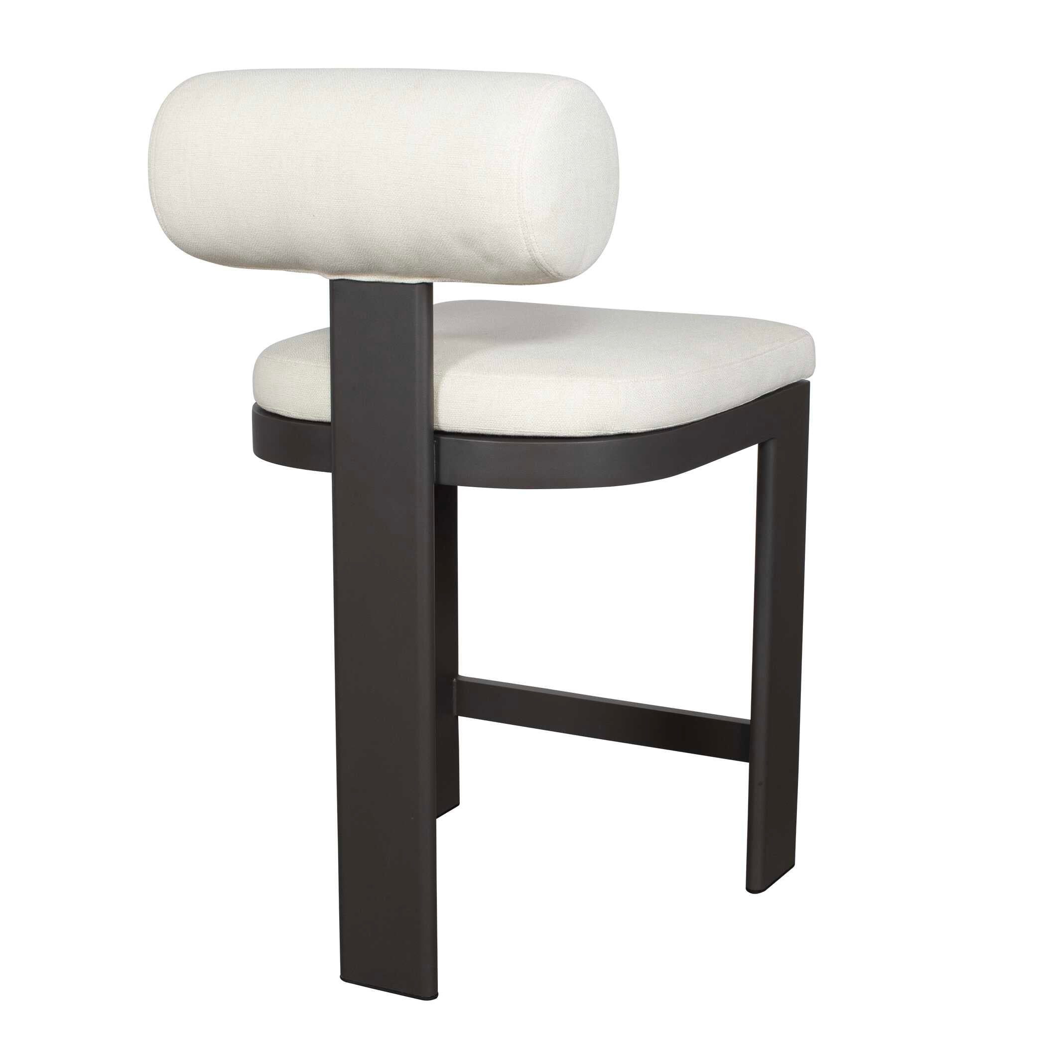 Bolster Back White Outdoor Counter Stool