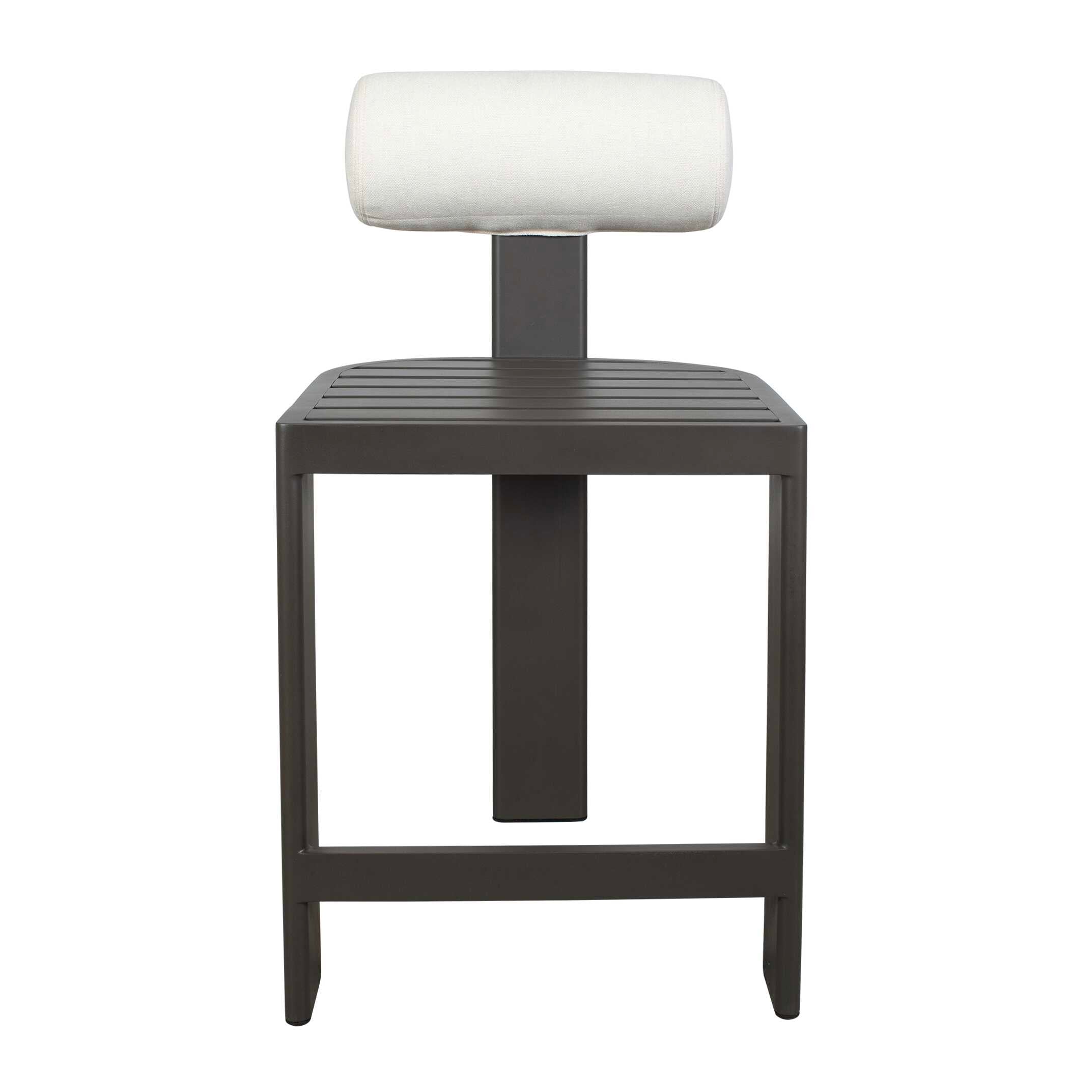 Bolster Back White Outdoor Counter Stool