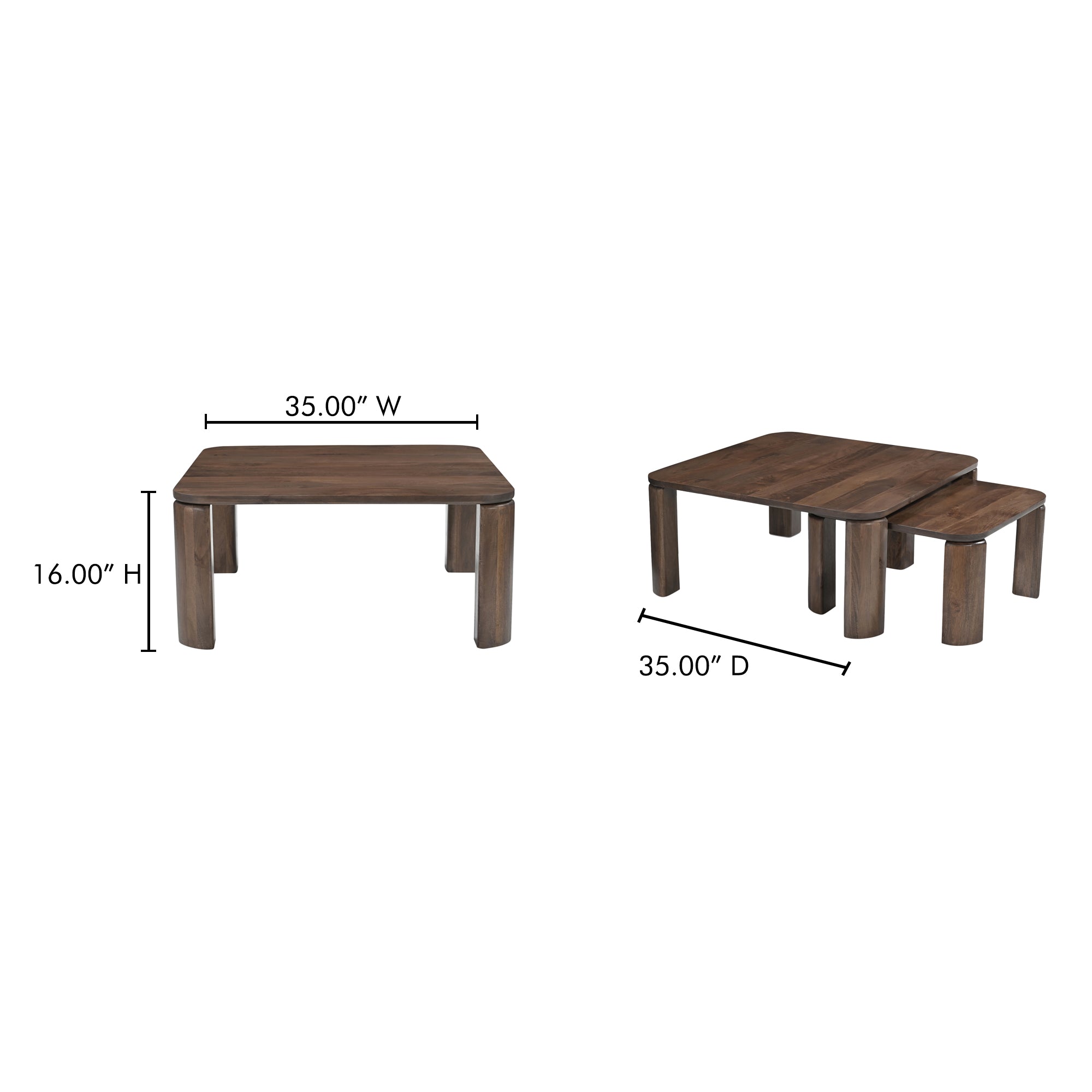 Bailey Nesting Coffee Table Deep Brown
