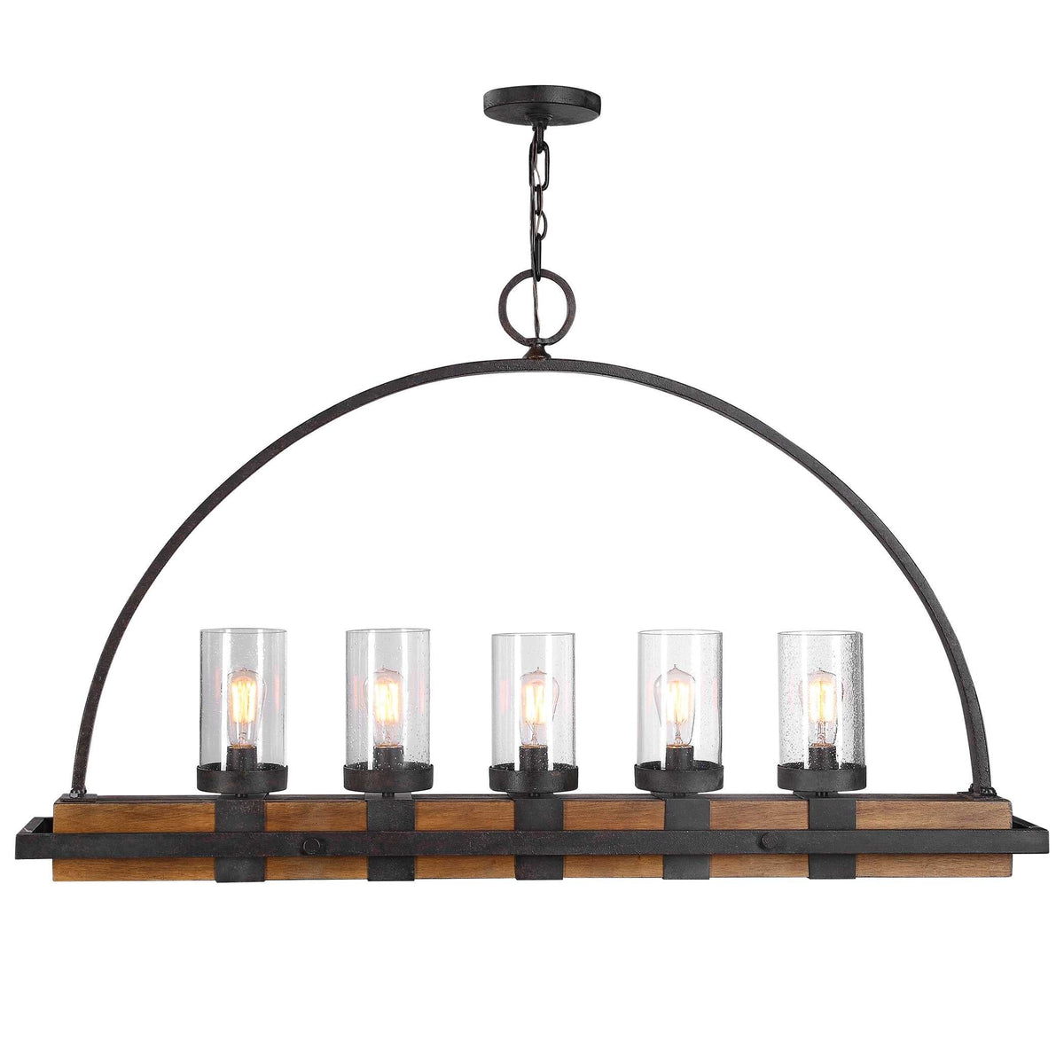 Atwood 5 Light Rustic Linear Chandelier