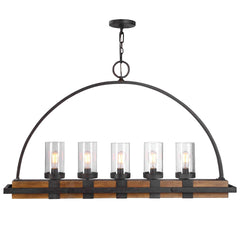 Atwood 5 Light Rustic Linear Chandelier