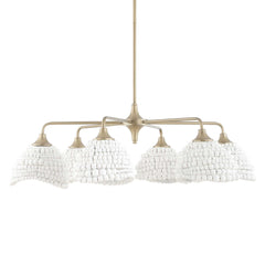 Biddeford 6 Light White Beaded Pendant