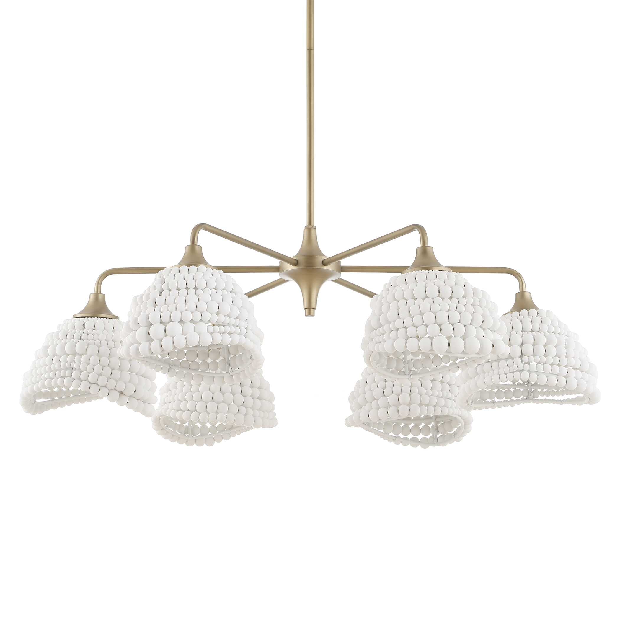 Biddeford 6 Light White Beaded Pendant