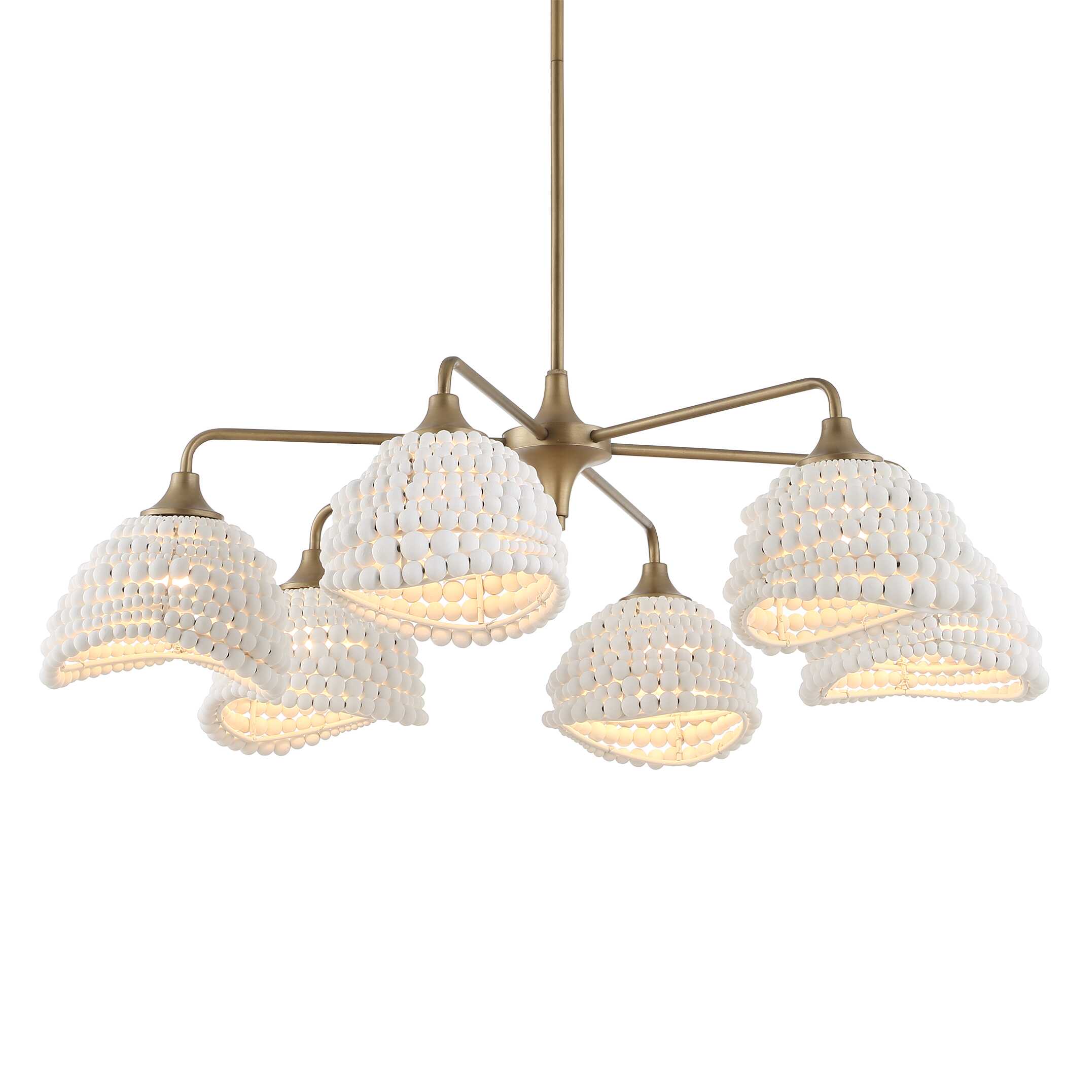 Biddeford 6 Light White Beaded Pendant