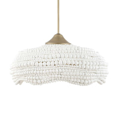 Biddeford 5 Light White Beaded Pendant