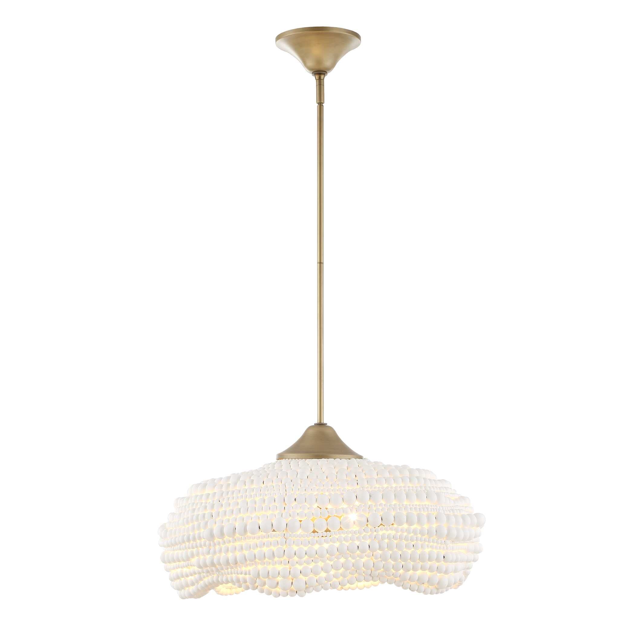 Biddeford 5 Light White Beaded Pendant