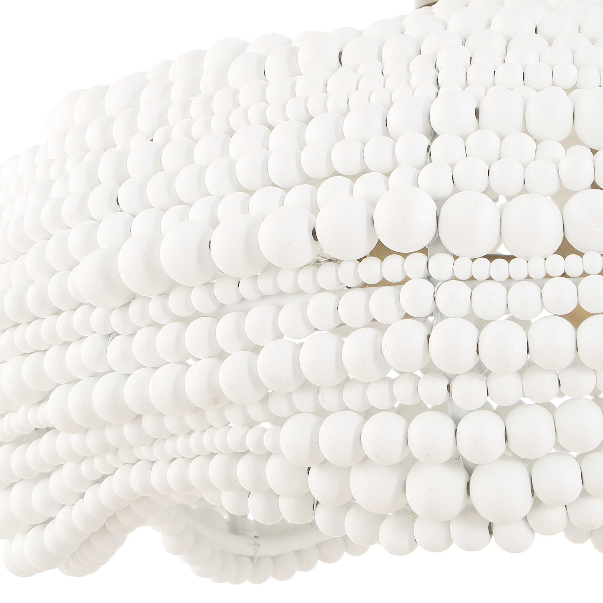Biddeford 5 Light White Beaded Pendant