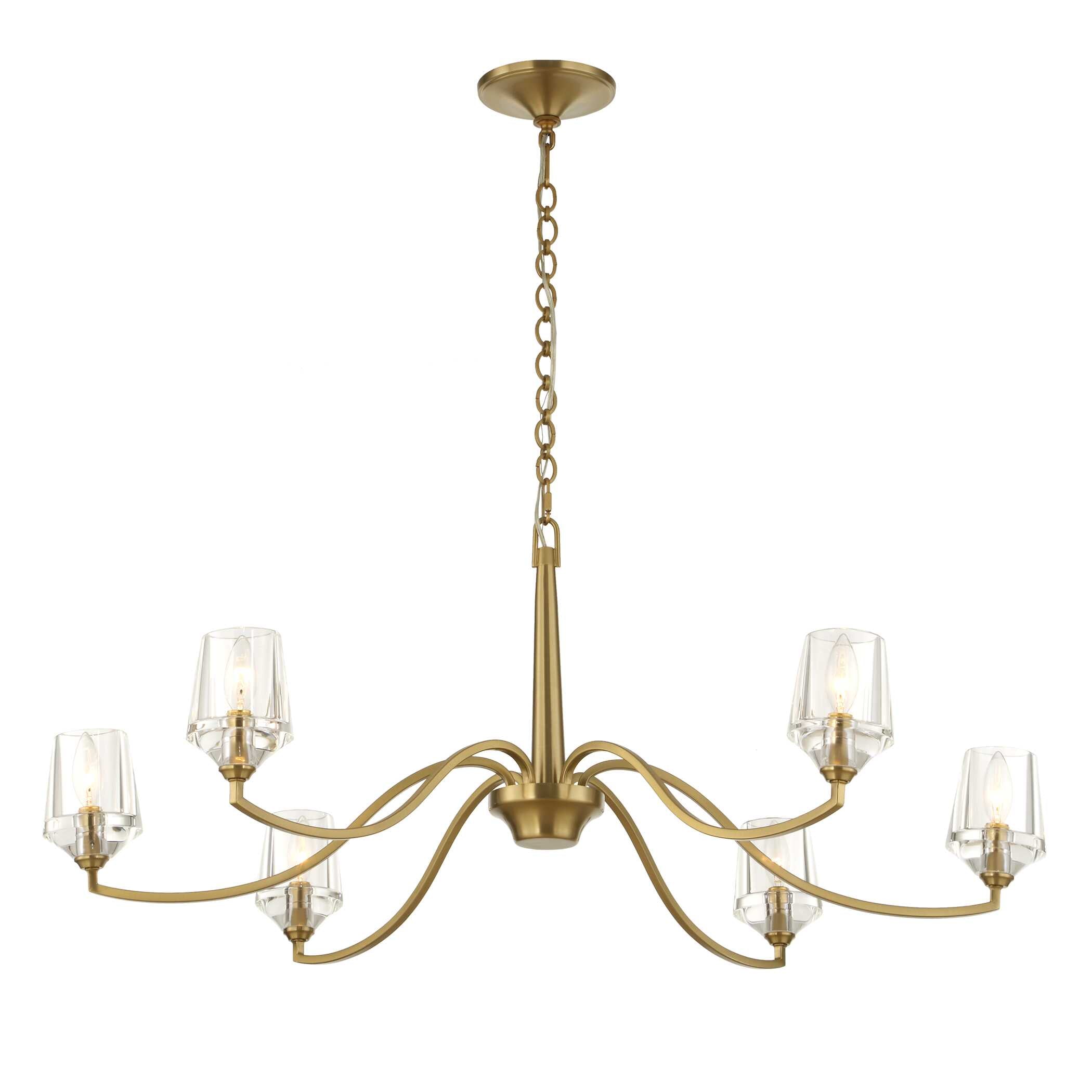 Barcelona 6 Light Brass Chandelier