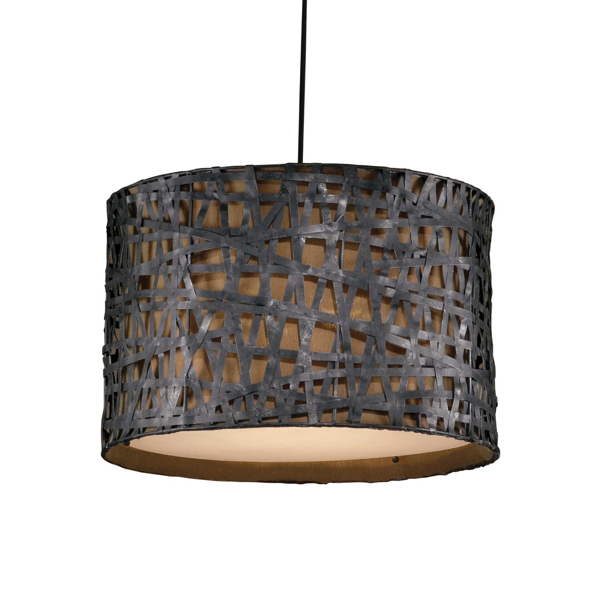 Alita Aged Black Drum Pendant