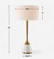 Avola White Marble Table Lamp