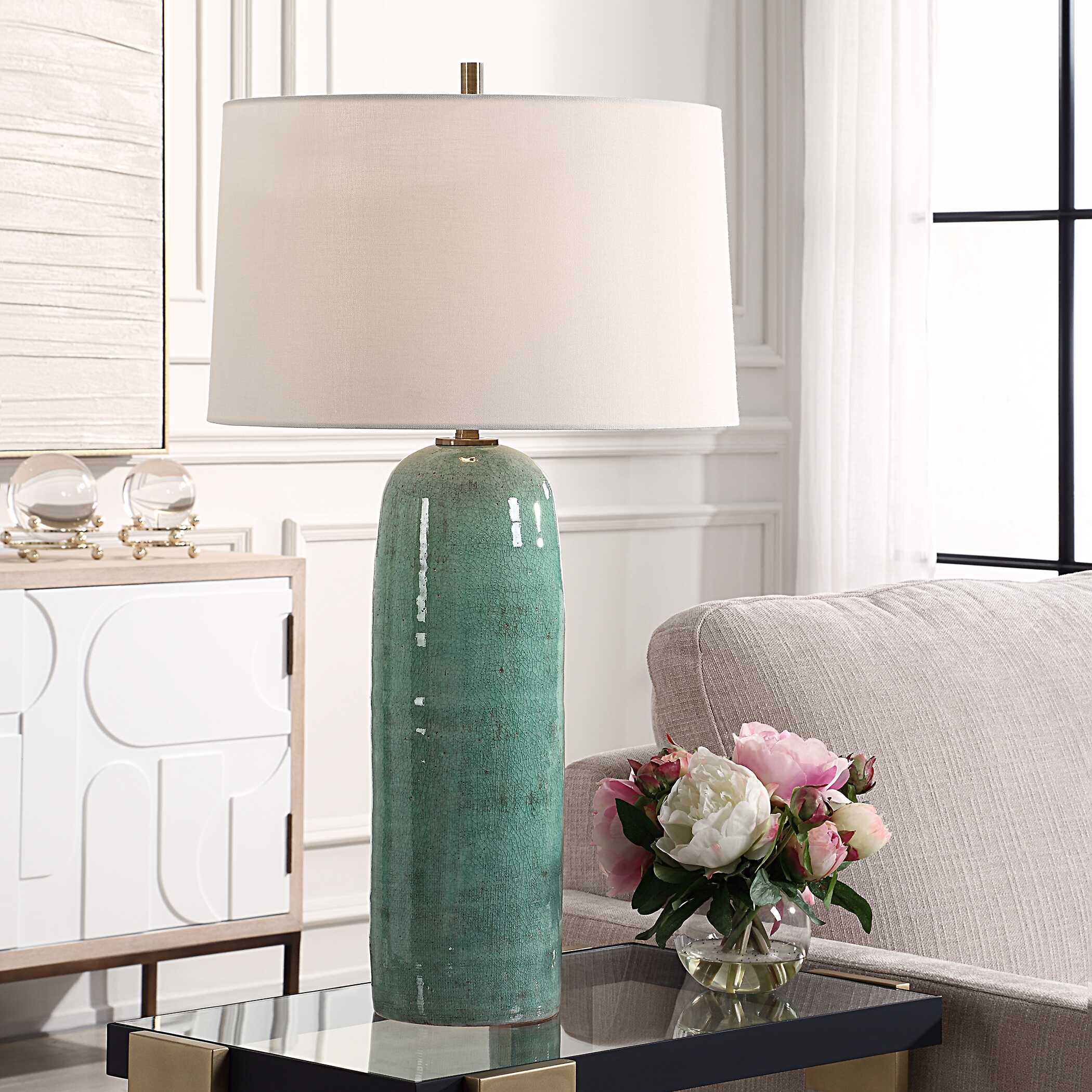 Andale Crackled Teal Table Lamp