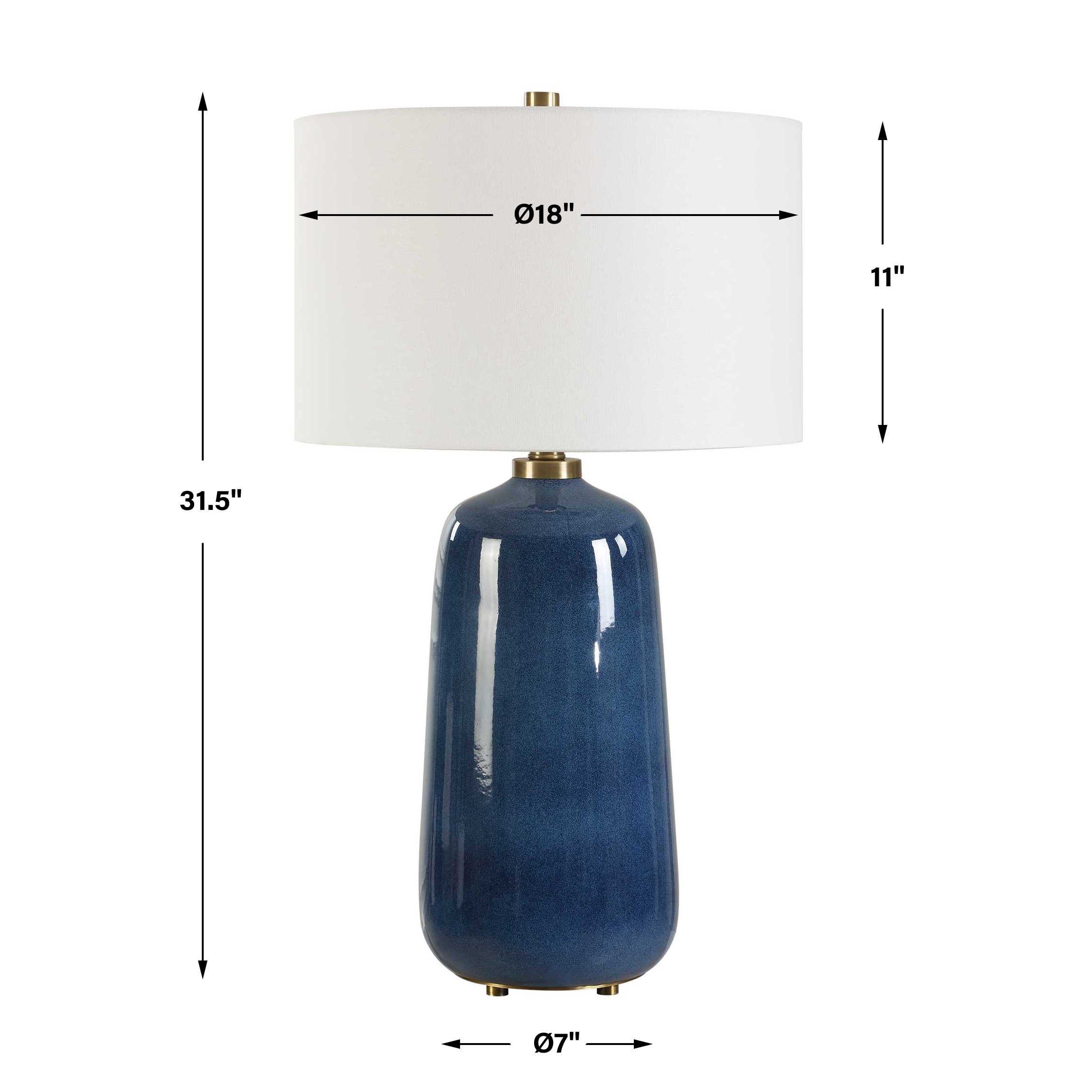 Brae Blue Glaze Table Lamp