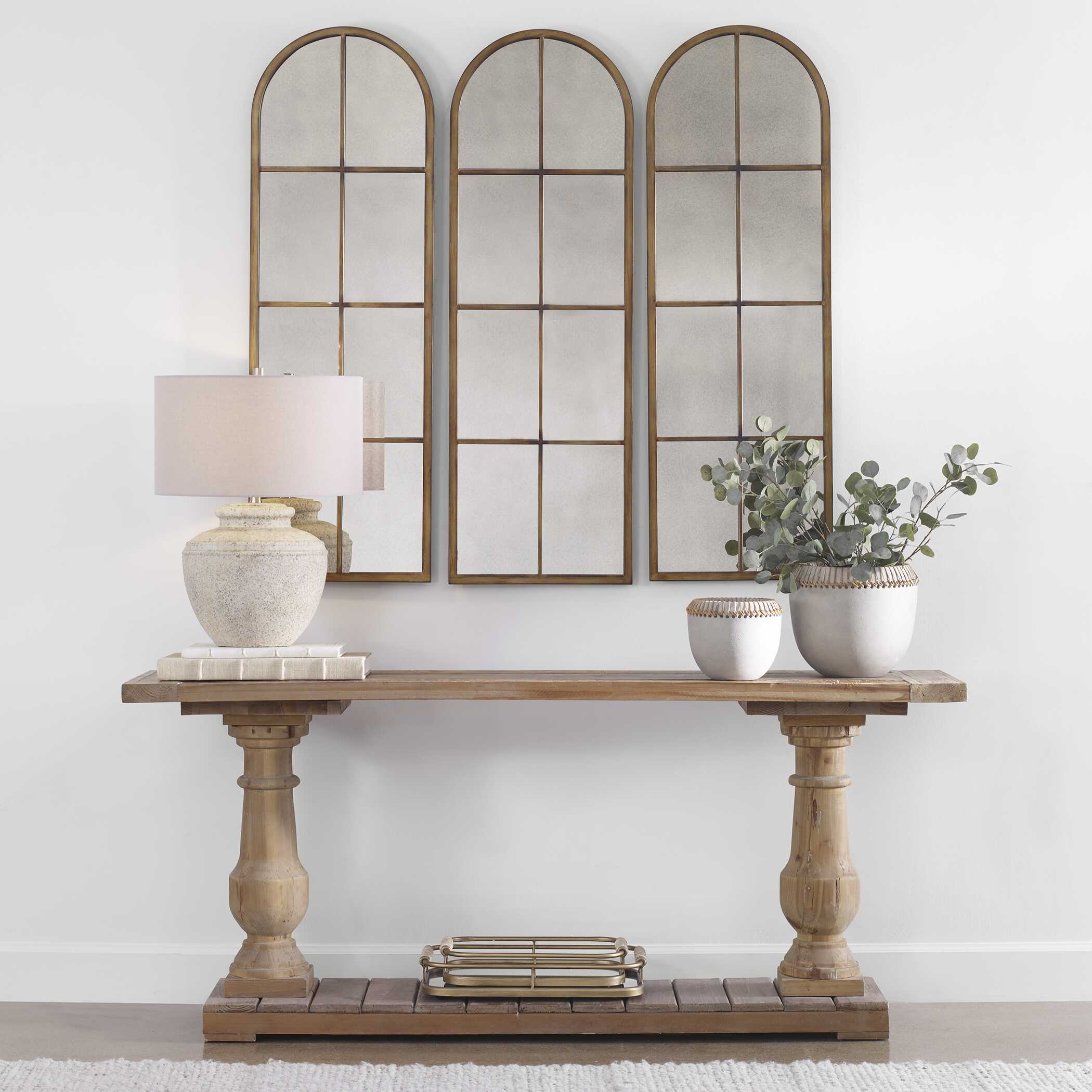 Amiel Arched Brown Mirror