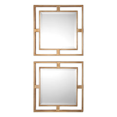 Allick Gold Square Mirrors Set/2