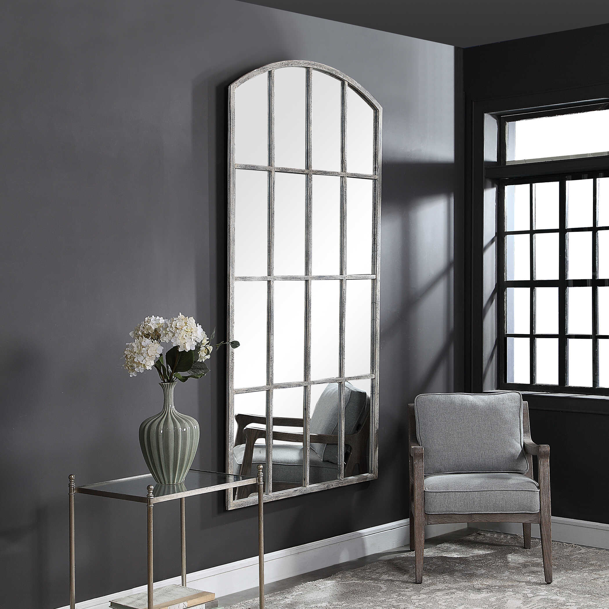 Amiel Ivory Arched Mirror