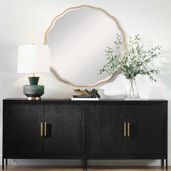 Aneta Gold Round Mirror