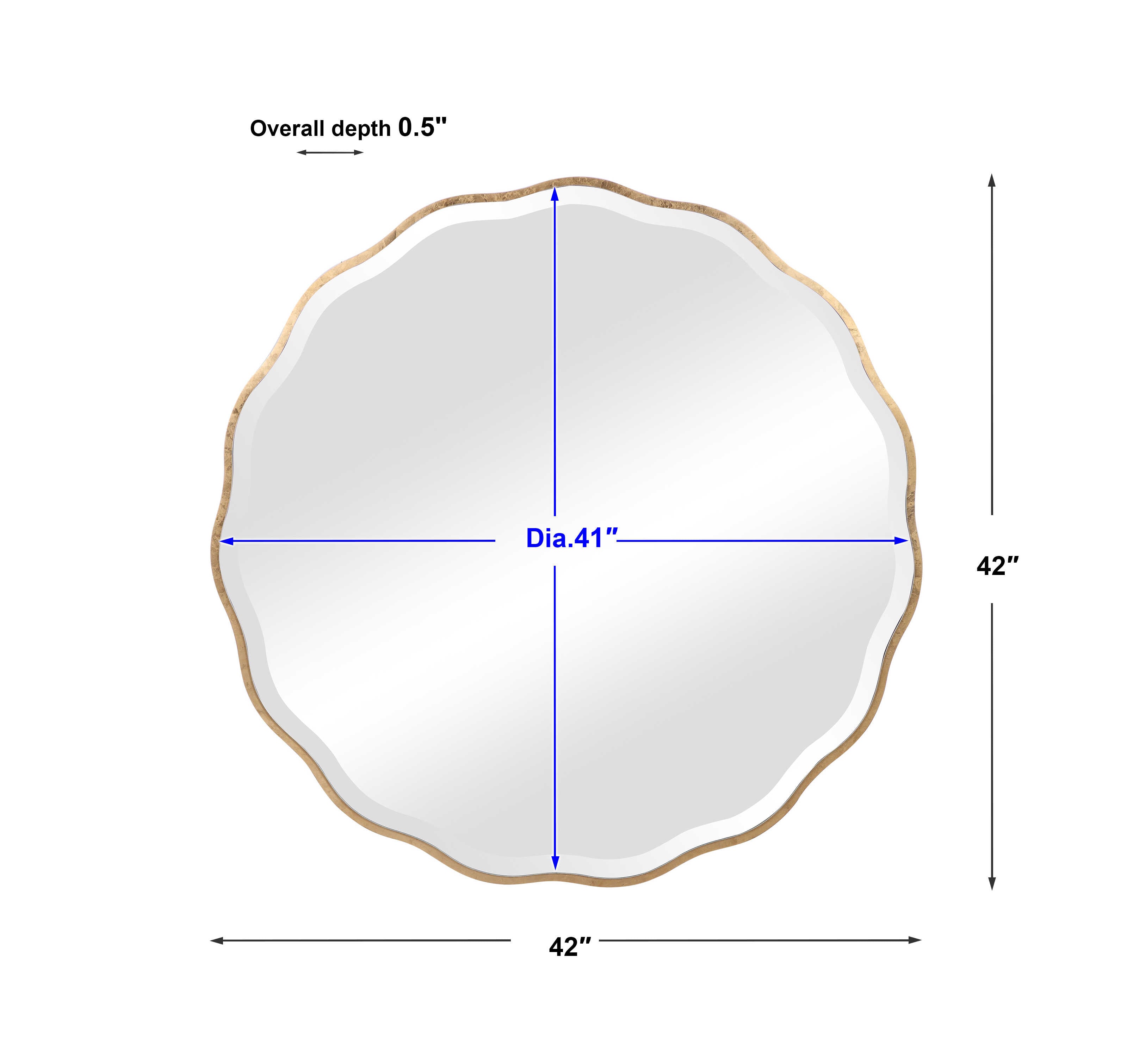 Aneta Gold Round Mirror