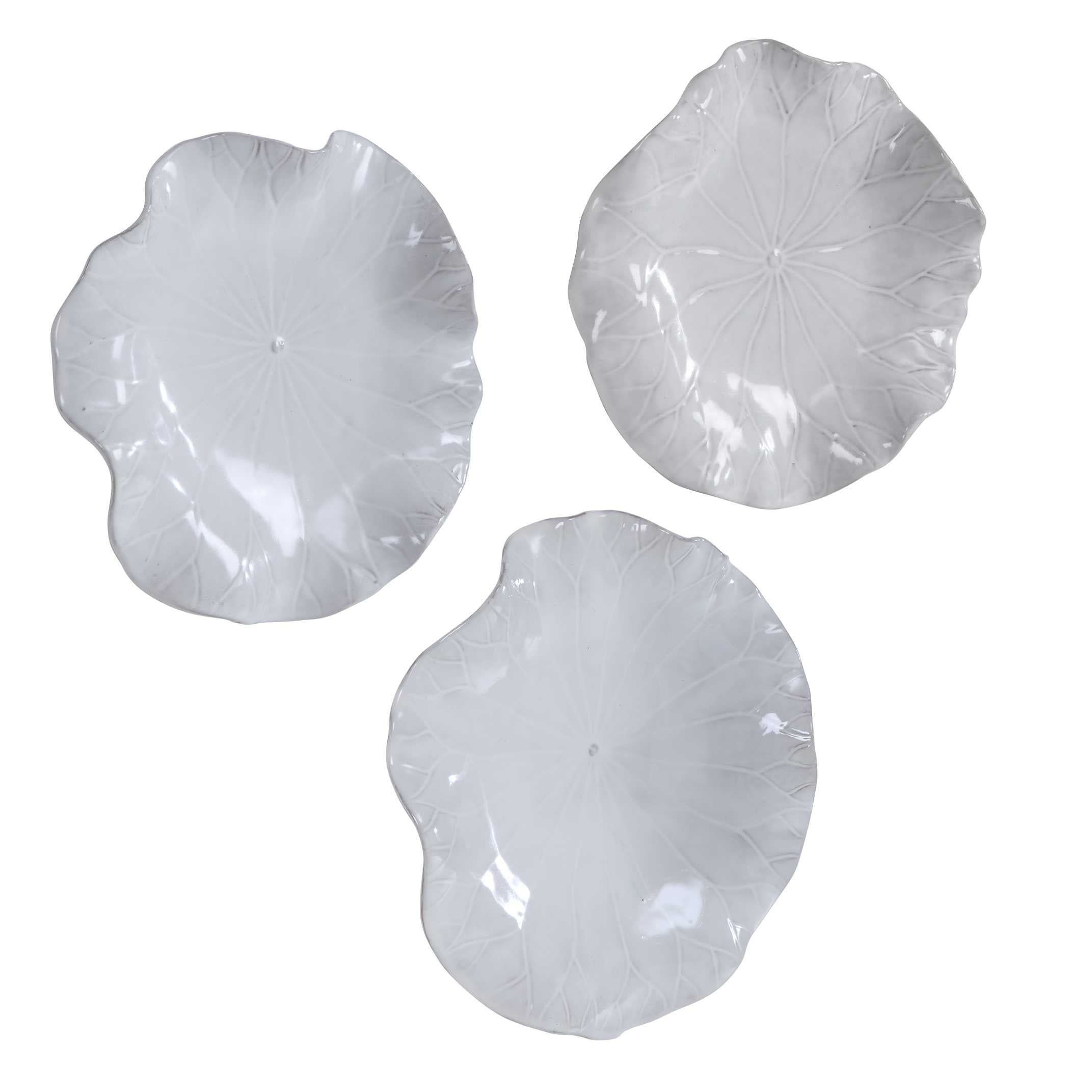 Abella Ceramic Wall Decor Set/3 White