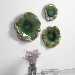 Abella Green Ceramic Wall Decor Set/3