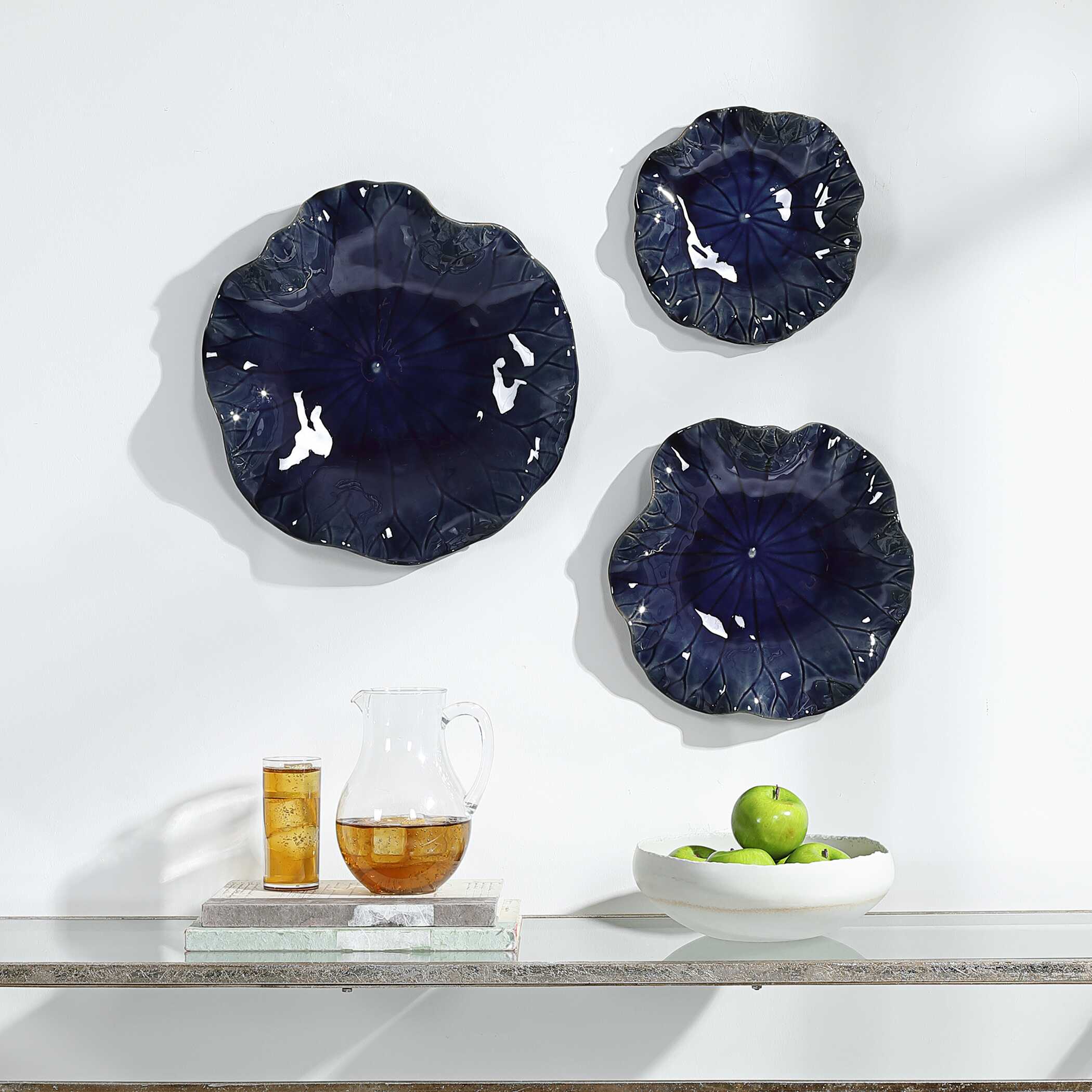 Abella Blue Ceramic Wall Decor Set/3