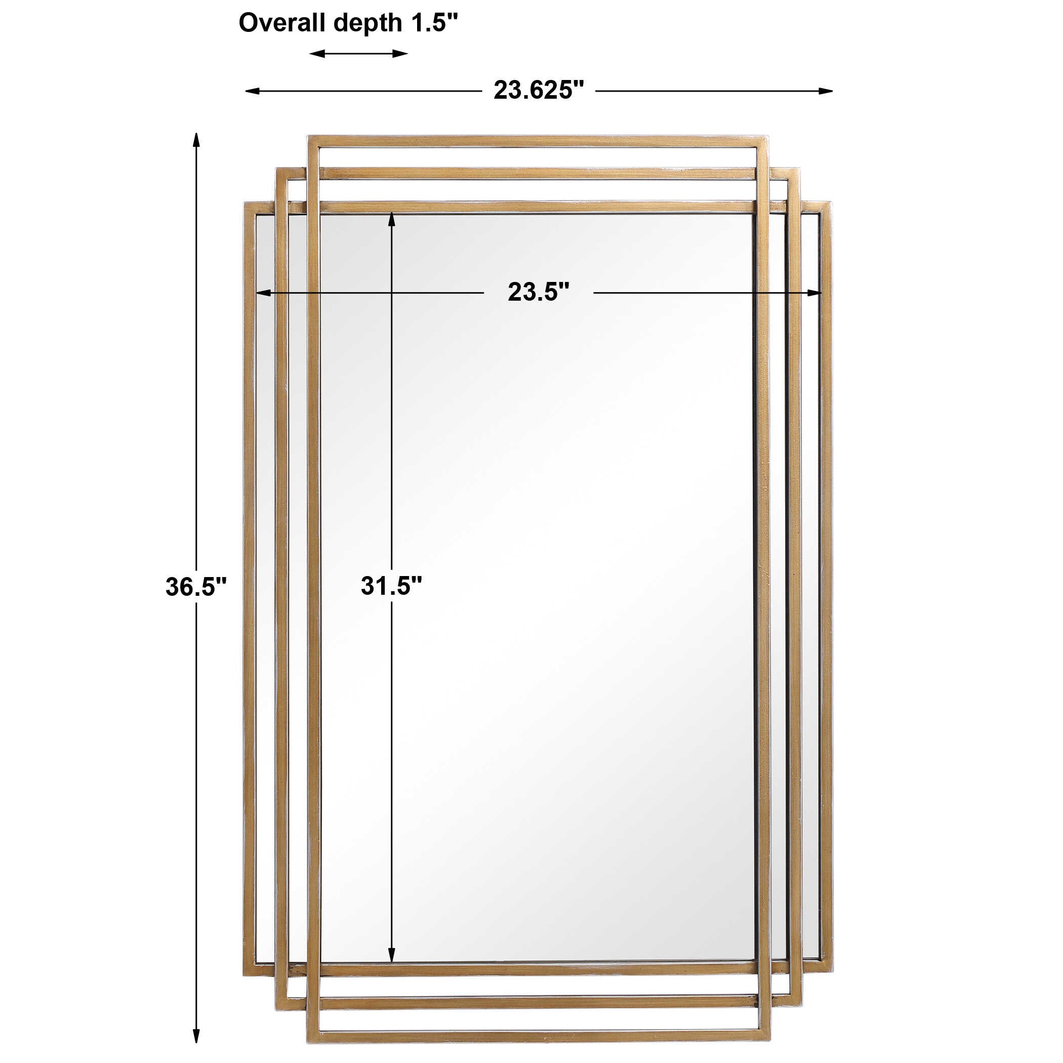 Amherst Brushed Gold Mirror