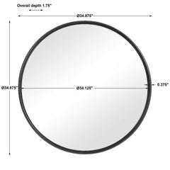 Belham Round Iron Mirror