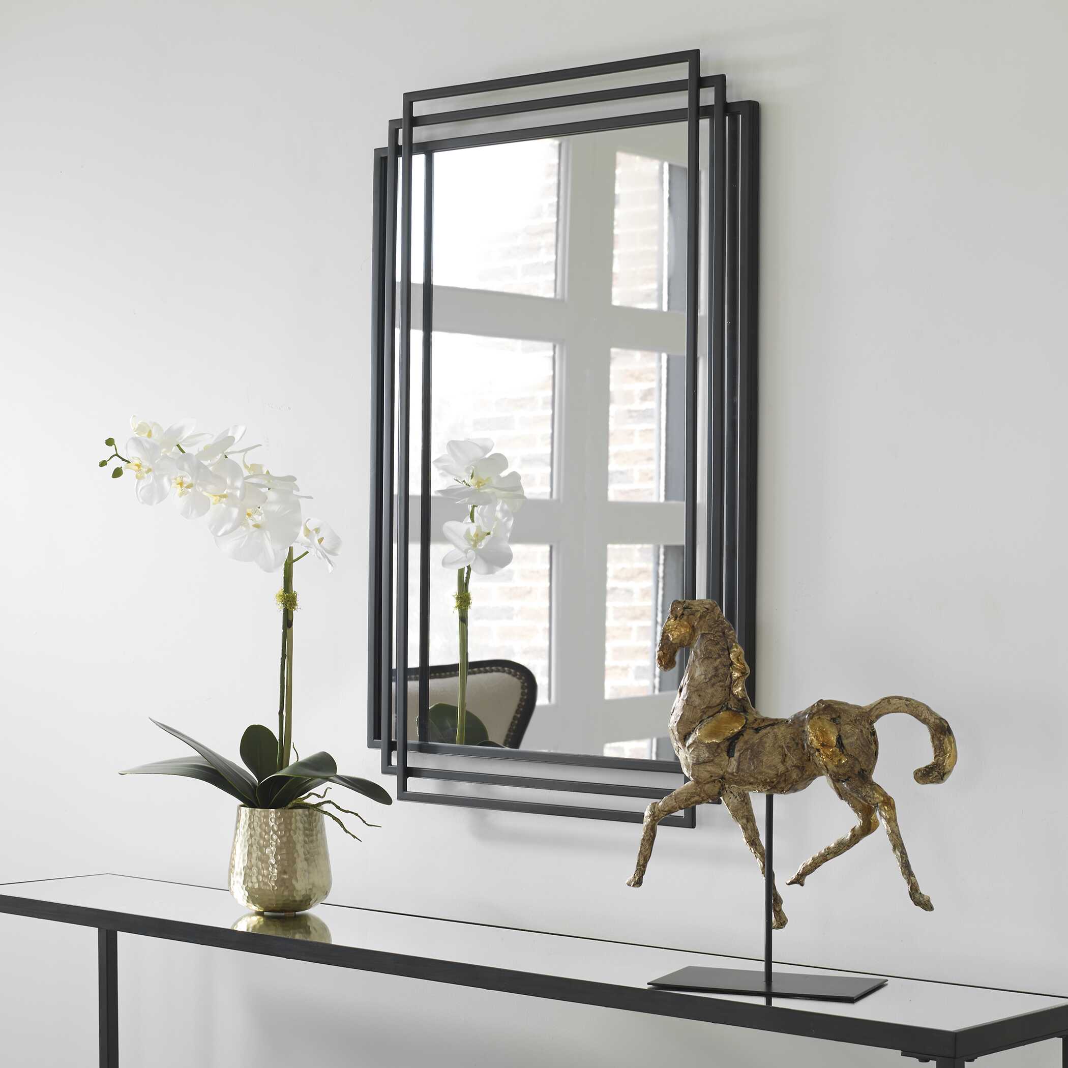 Amherst Black Iron Mirror