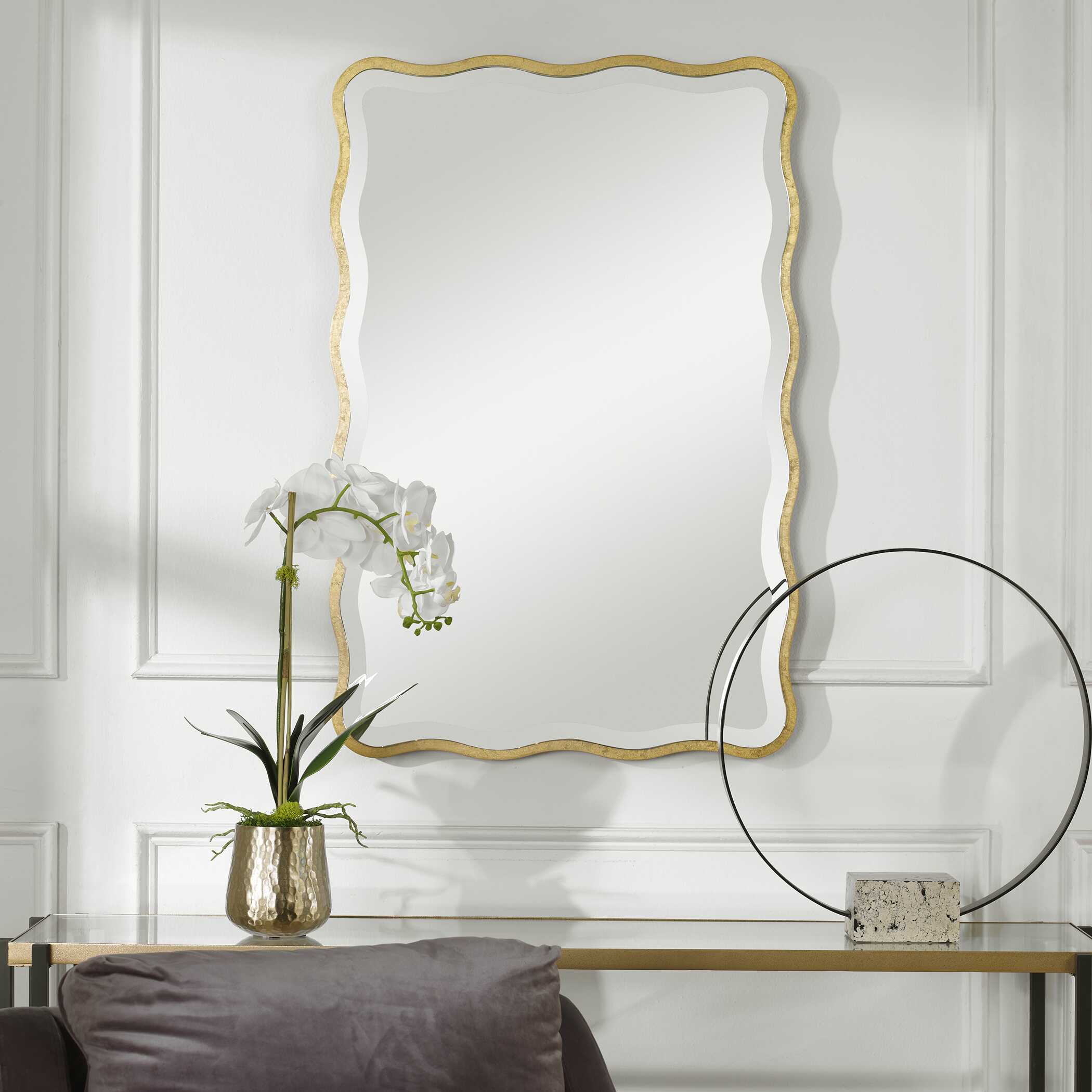 Aneta Gold Scalloped Mirror