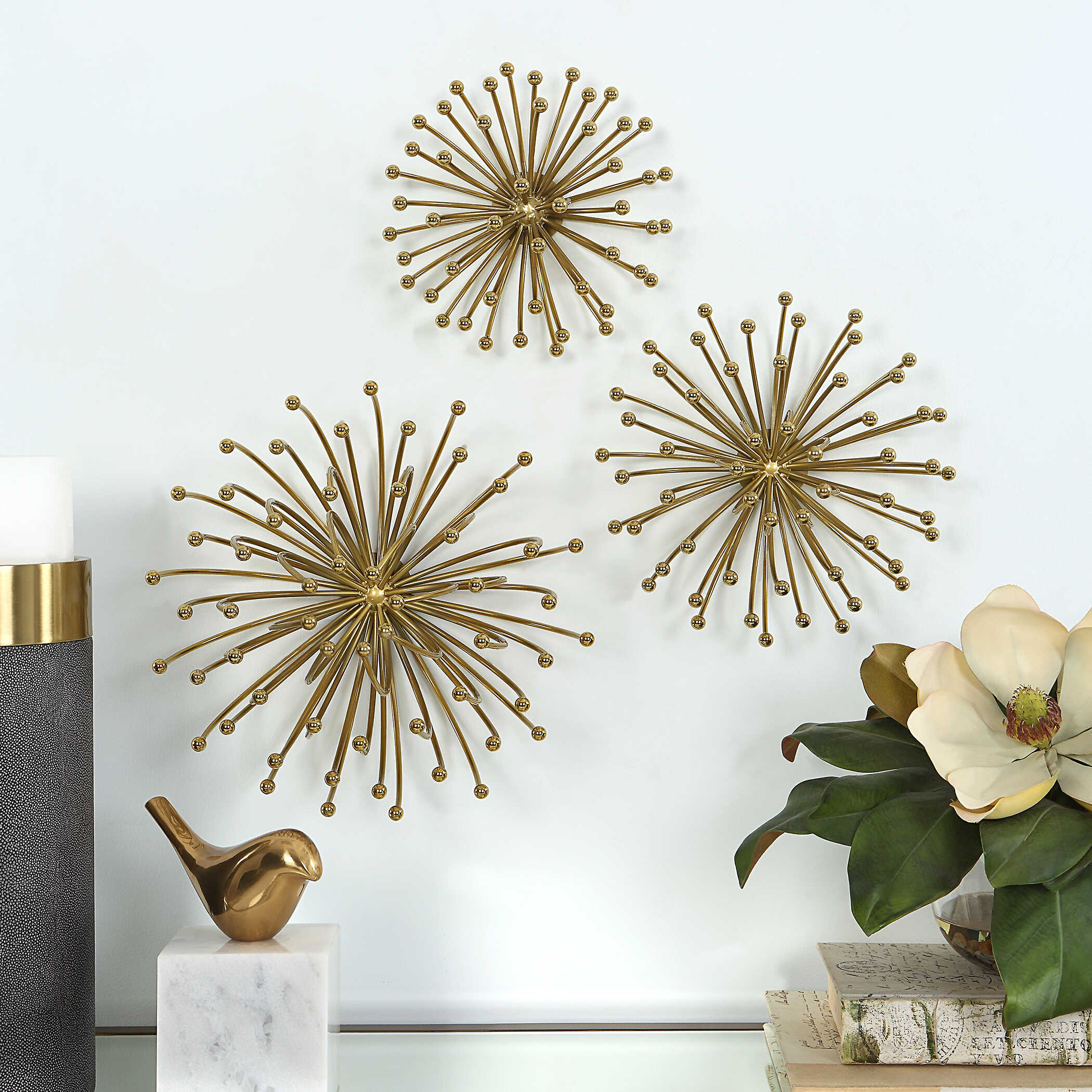 Aga Gold Metal Wall Decor Set/3