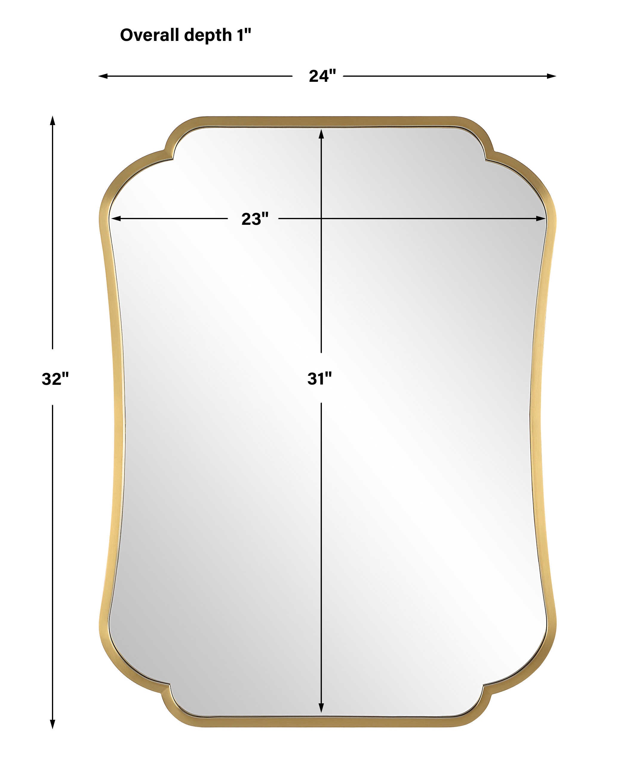 Athena Brushed Brass Mirror