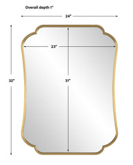 Athena Brushed Brass Mirror