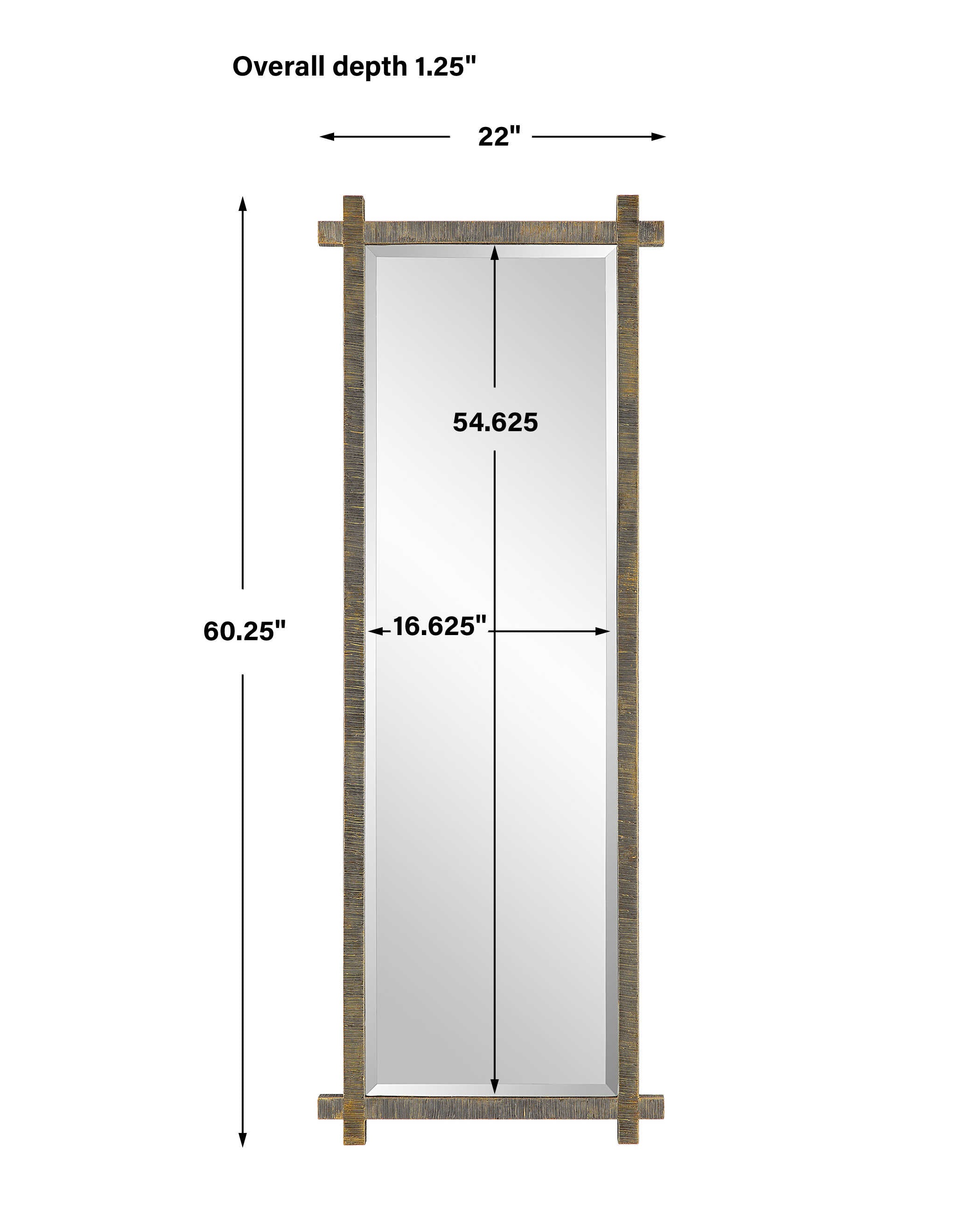 Abanu Ribbed Gold Dressing Mirror