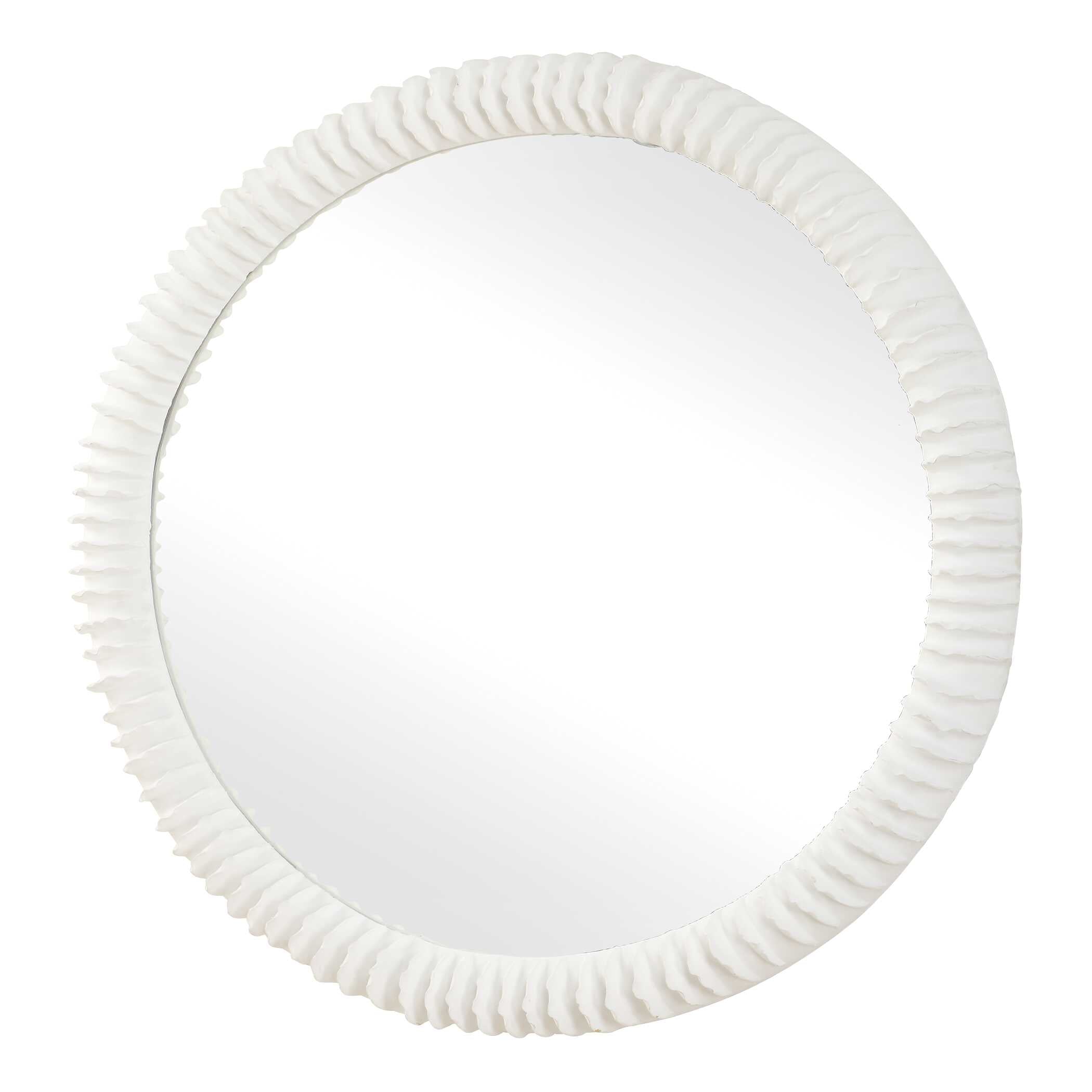 Akiko White Round Mirror