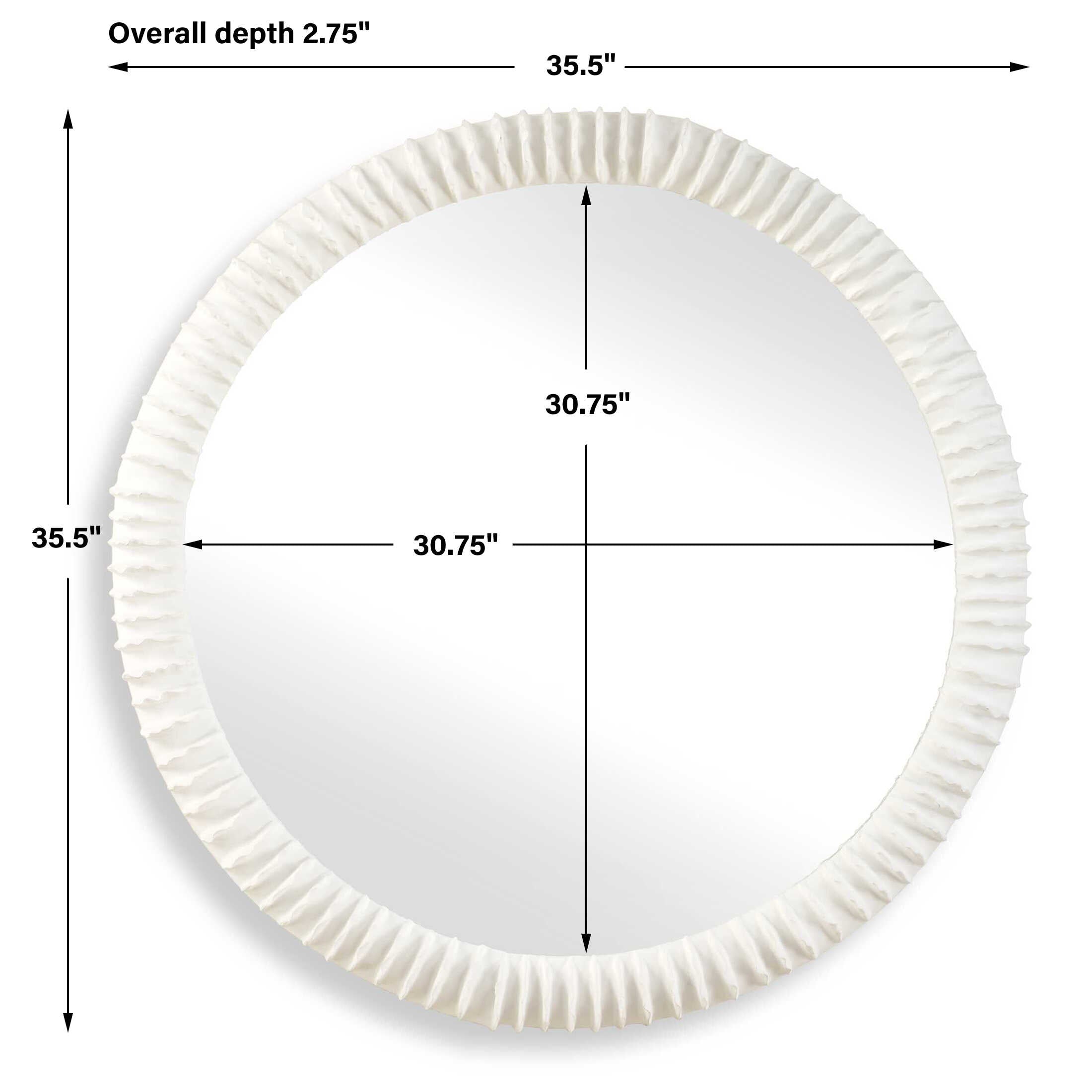 Akiko White Round Mirror