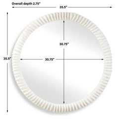 Akiko White Round Mirror
