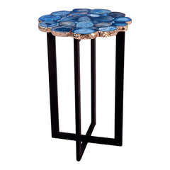 Azul Agate Accent Table Blue