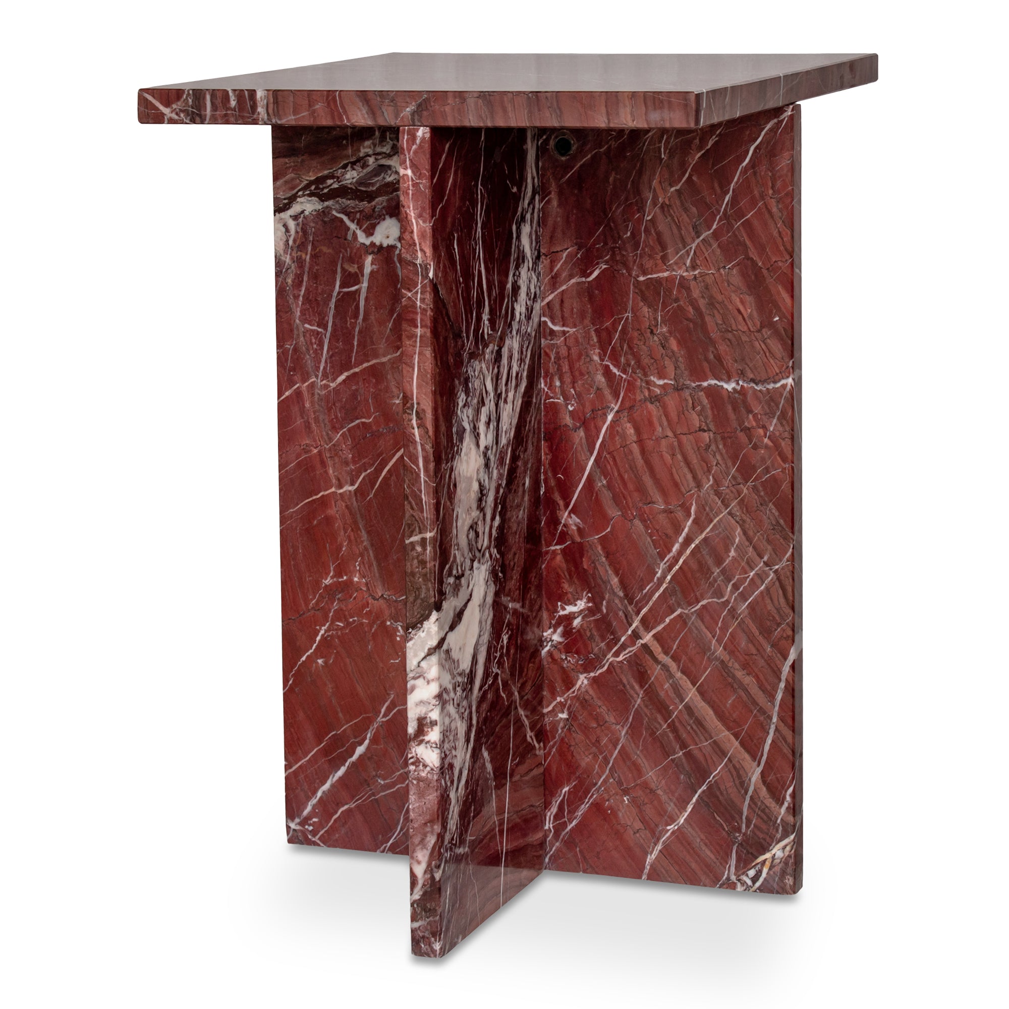 Blair Accent Table Rosso Levanto Marble