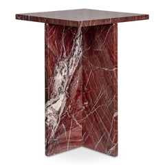 Blair Accent Table Rosso Levanto Marble
